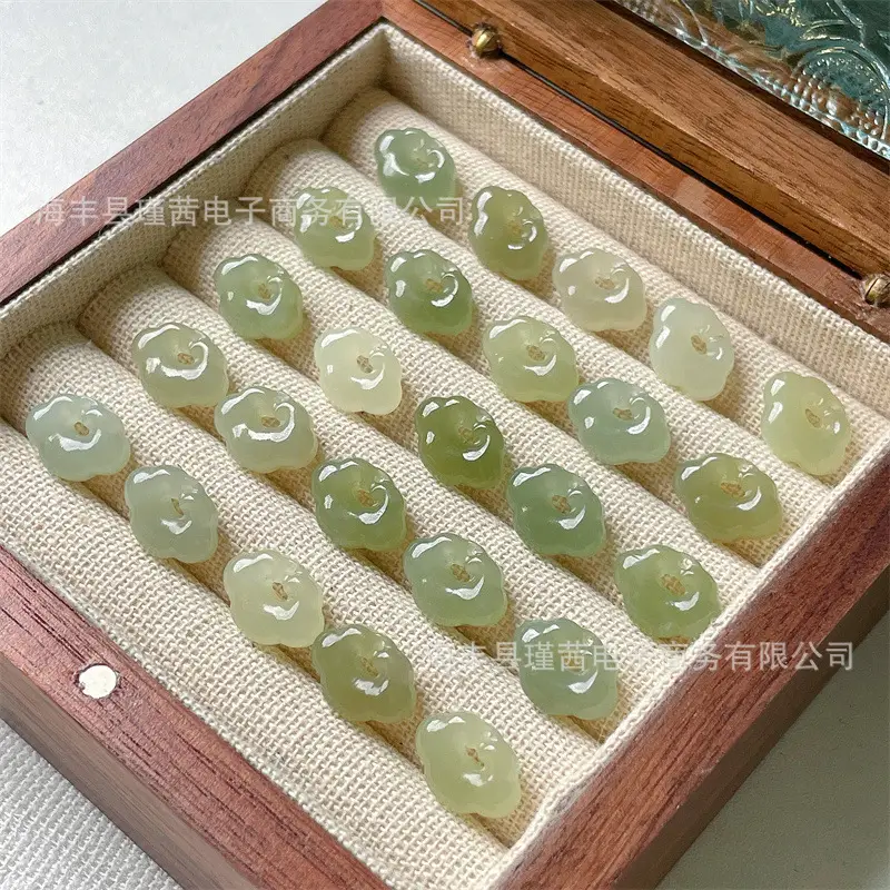 Natural Qinghai Hetian Jade Peace Pendant Set 100pcs — feature 6