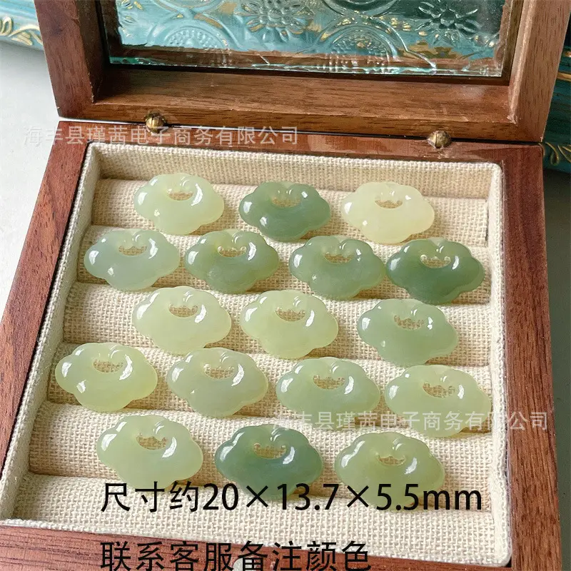 Natural Qinghai Hetian Jade Peace Pendant Set 100pcs - Image 2