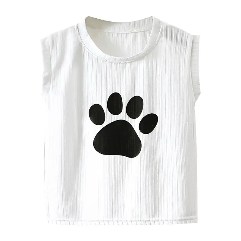 Baby T-Shirt White Sleeveless Dog Print - Image 10