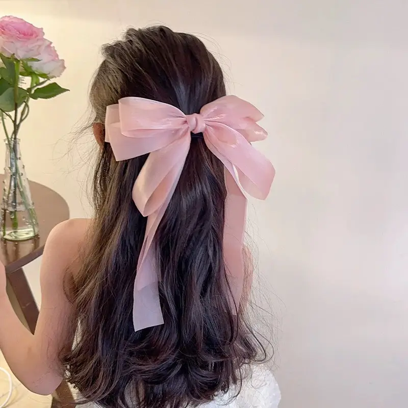 Pink Bow Grab Clip Hairpin for Girls - Image 13