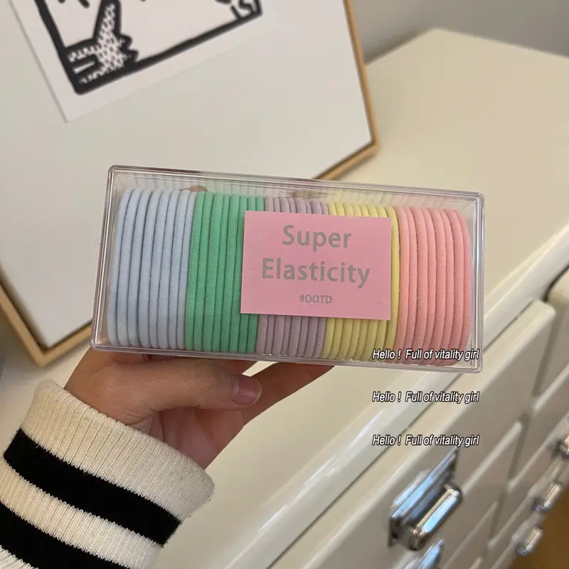 Candy Color Rubber Hair Bands Payon High Elastic - Image 7