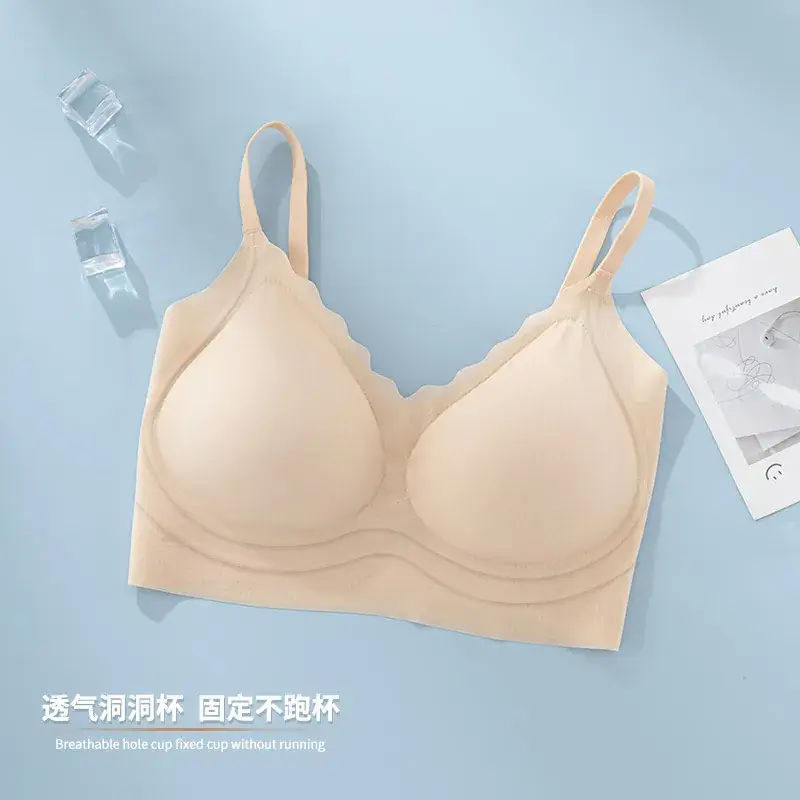 Black Seamless Wireless Vest Bra for Women - Image 7
