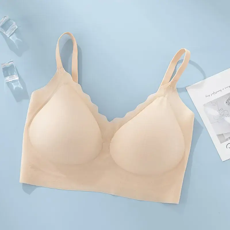 Black Seamless Wireless Vest Bra for Women - Image 3