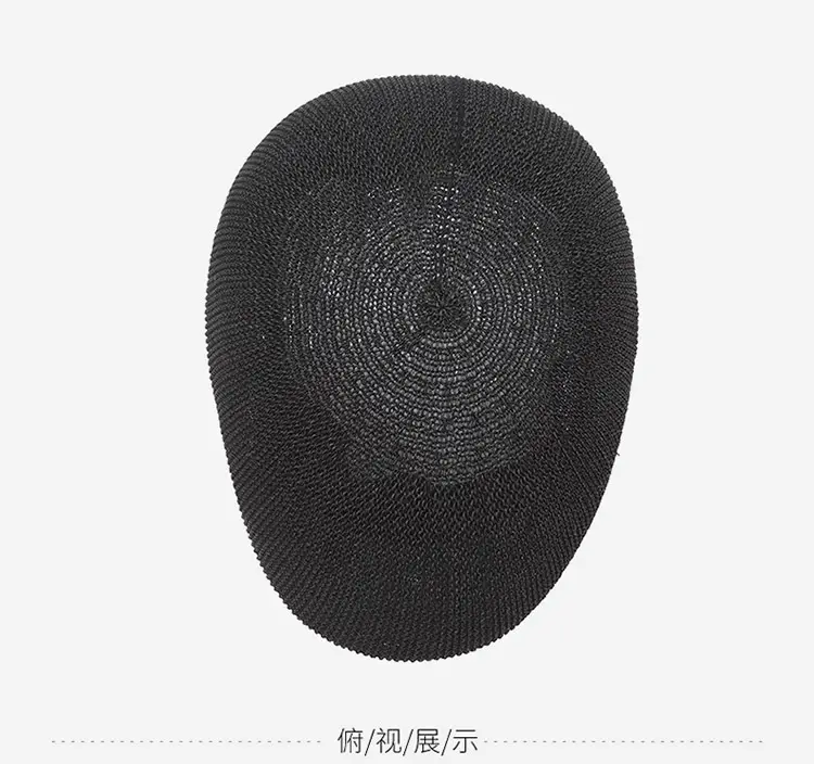 Men Straw Beret Hat Brown Mesh Outdoor Sun Hat — feature 19