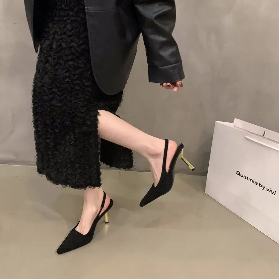 Women's Tan Pointed Heel Formal Shoes Spring 2024 - Image 6