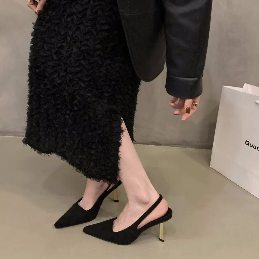 Women's Tan Pointed Heel Formal Shoes Spring 2024 - Image 8