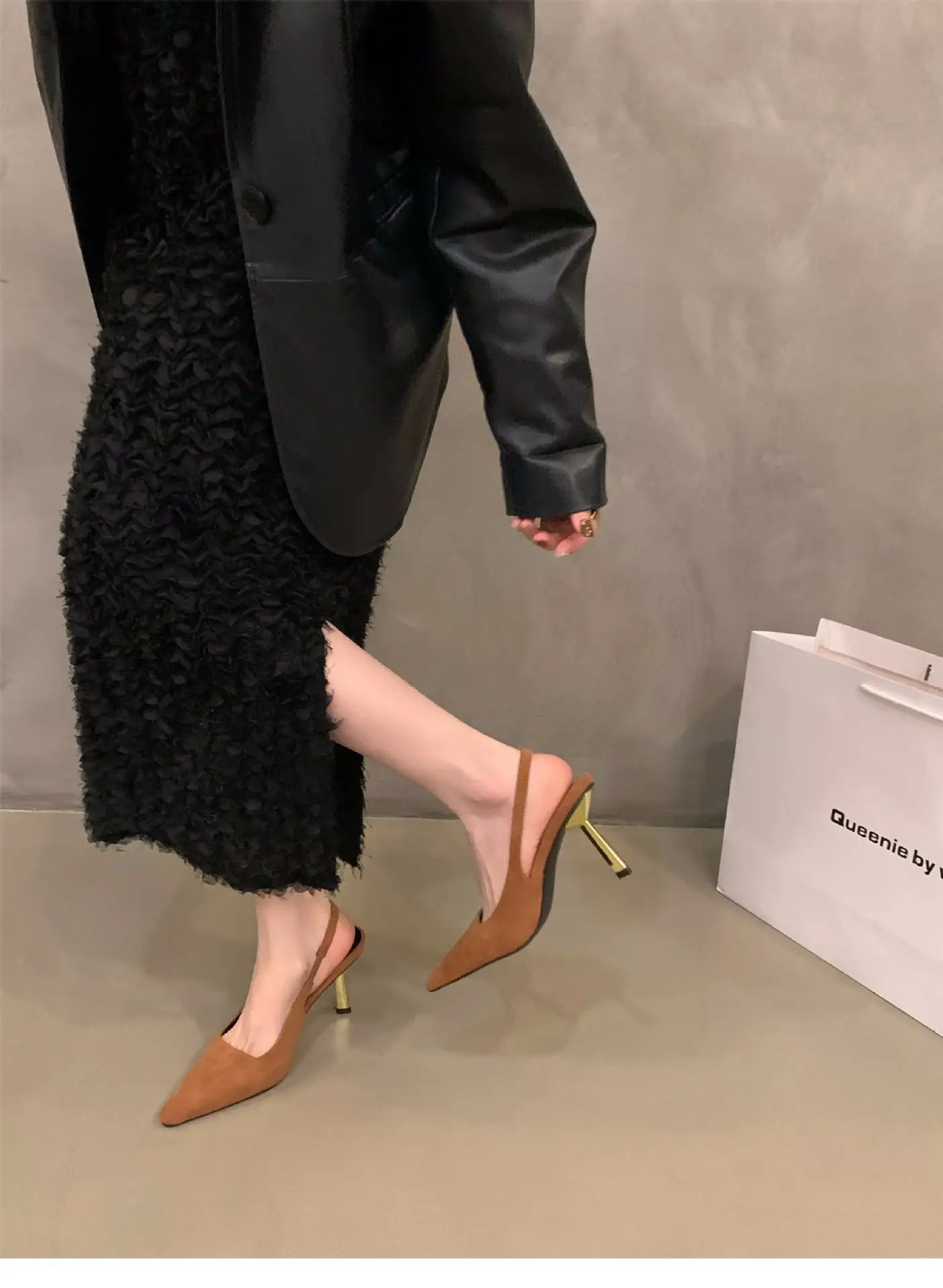 Women's Tan Pointed Heel Formal Shoes Spring 2024 — feature 16