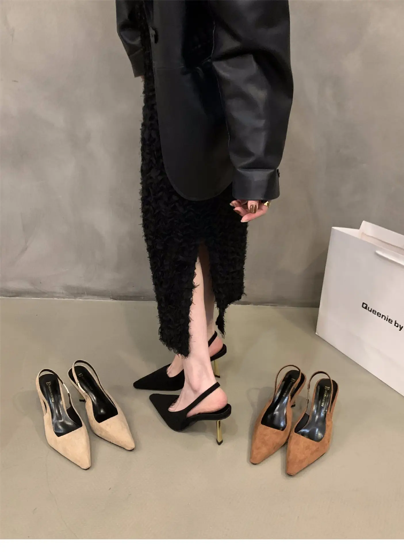 Women's Tan Pointed Heel Formal Shoes Spring 2024 — feature 3