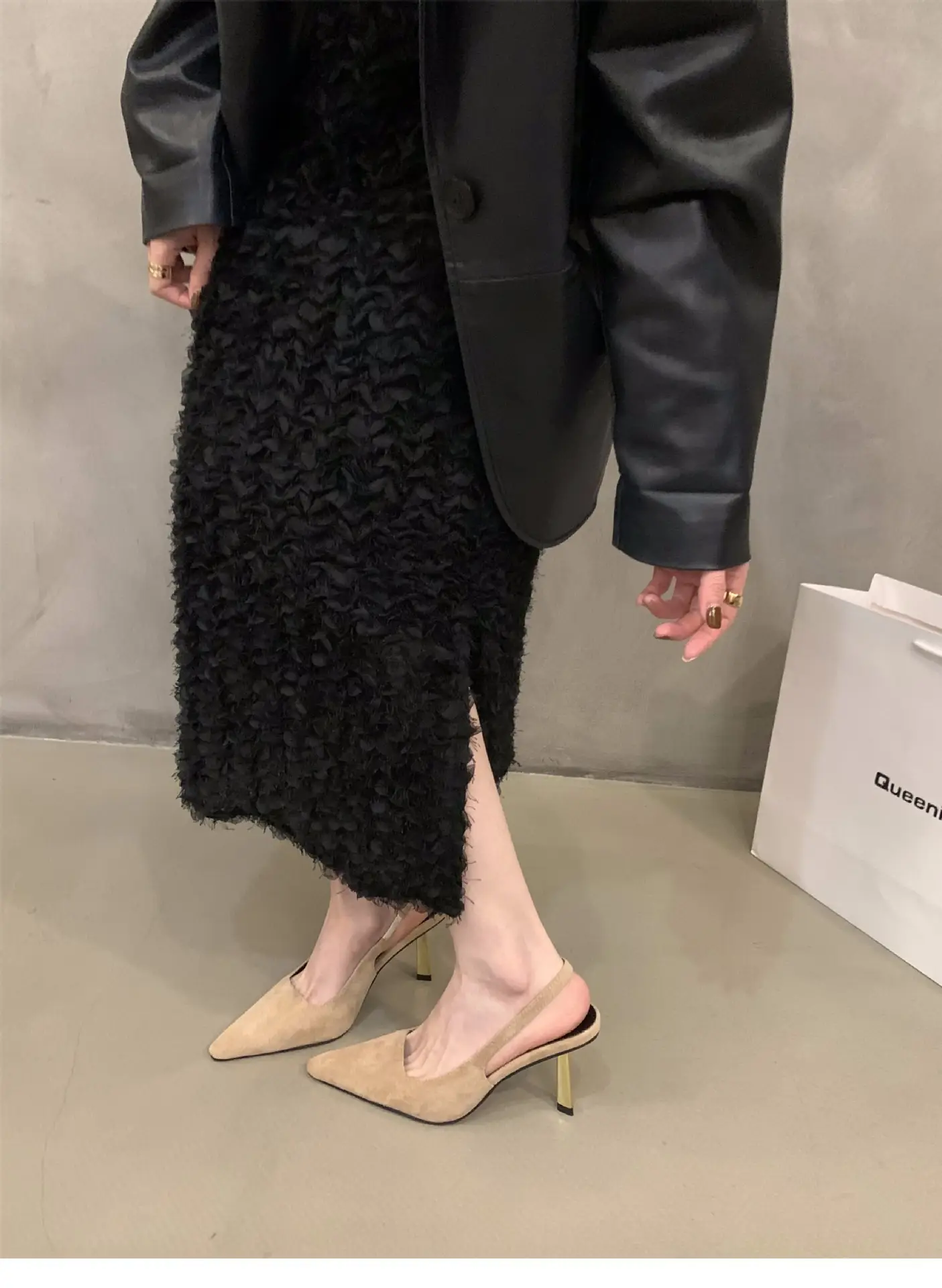 Women's Tan Pointed Heel Formal Shoes Spring 2024 — feature 5