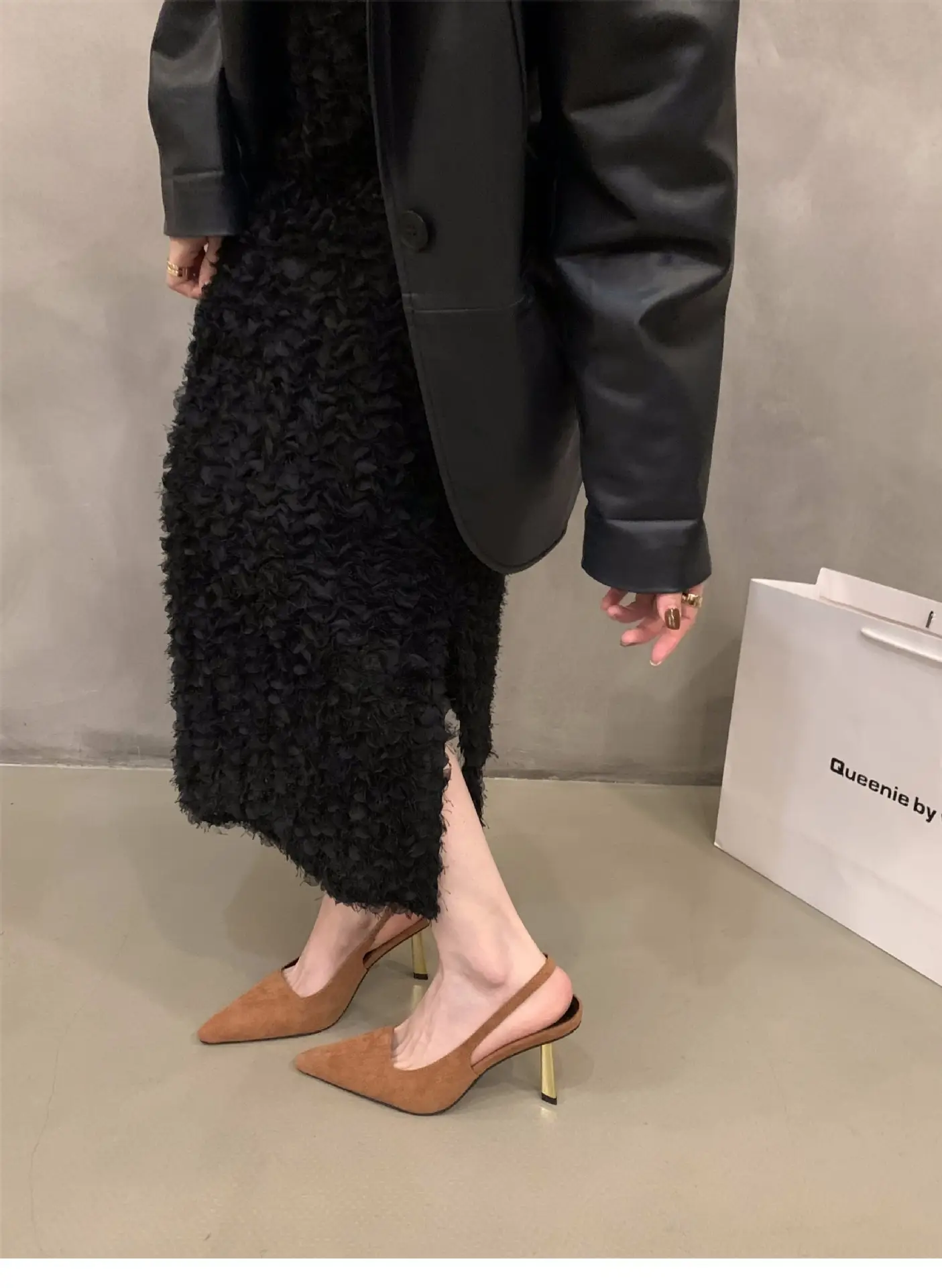 Women's Tan Pointed Heel Formal Shoes Spring 2024 — feature 7