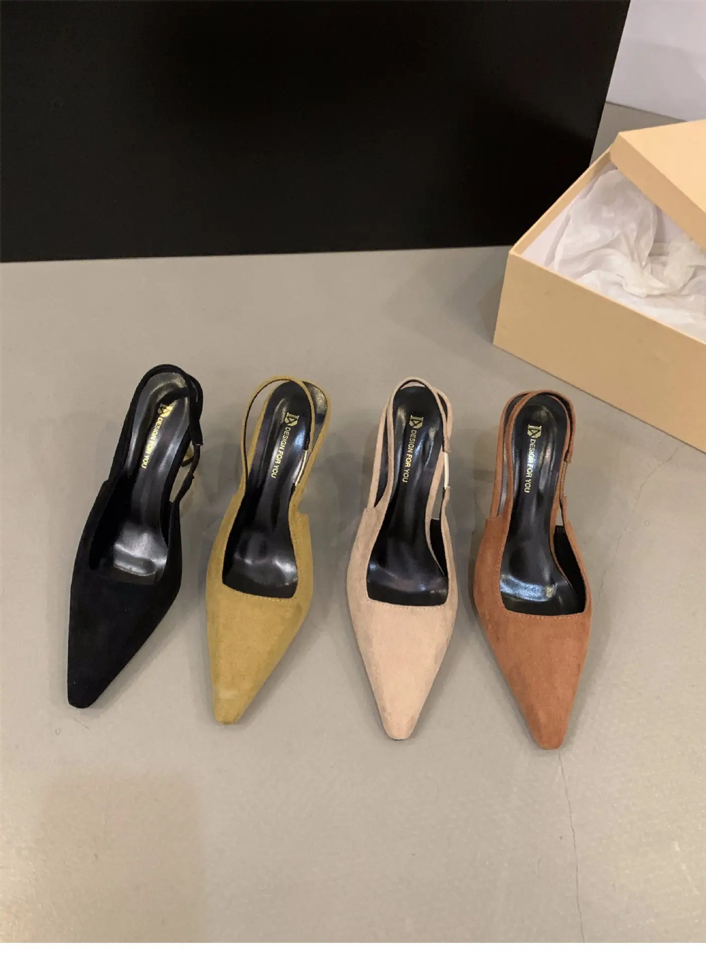 Women's Tan Pointed Heel Formal Shoes Spring 2024 — feature 8