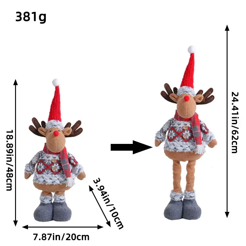 Christmas Retractable Doll with Elf Hat for Kids