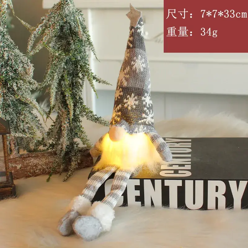 Christmas Gnome Doll Set of 3 with Light & Stars