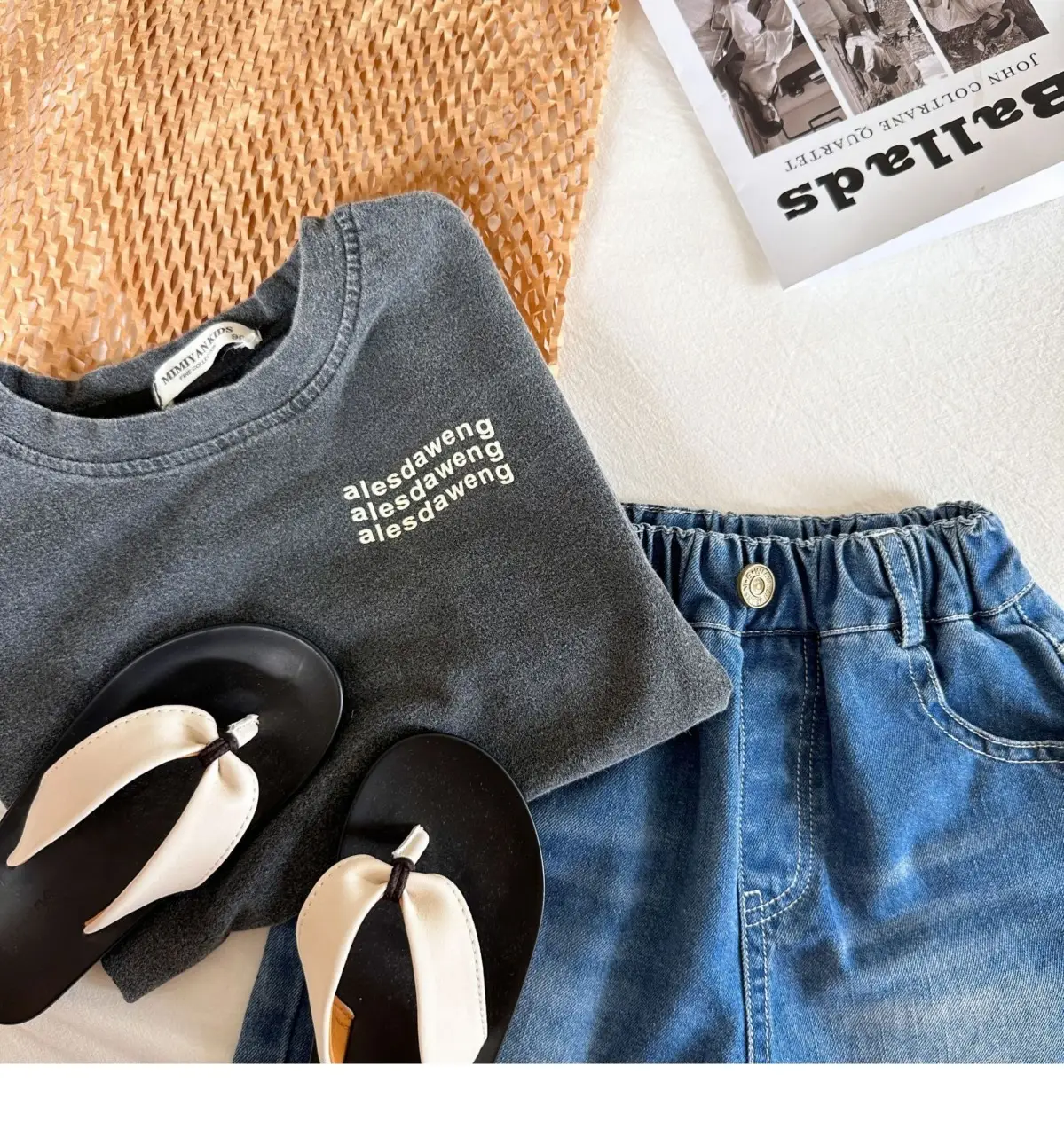 Boys Cotton Short Sleeve Grey T-Shirt with "Jiendeng Wang" Print — feature 4