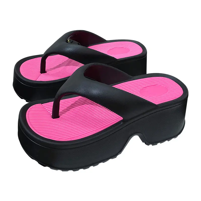 Wedge slippers women's thick-soled wedge slippers women's Korean version of flip-flops 2024 European and American manufacturers - Image 13