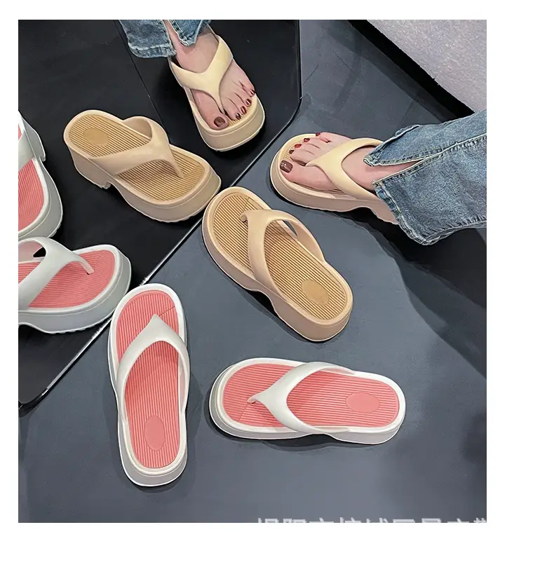 Wedge slippers women's thick-soled wedge slippers women's Korean version of flip-flops 2024 European and American manufacturers — feature 20
