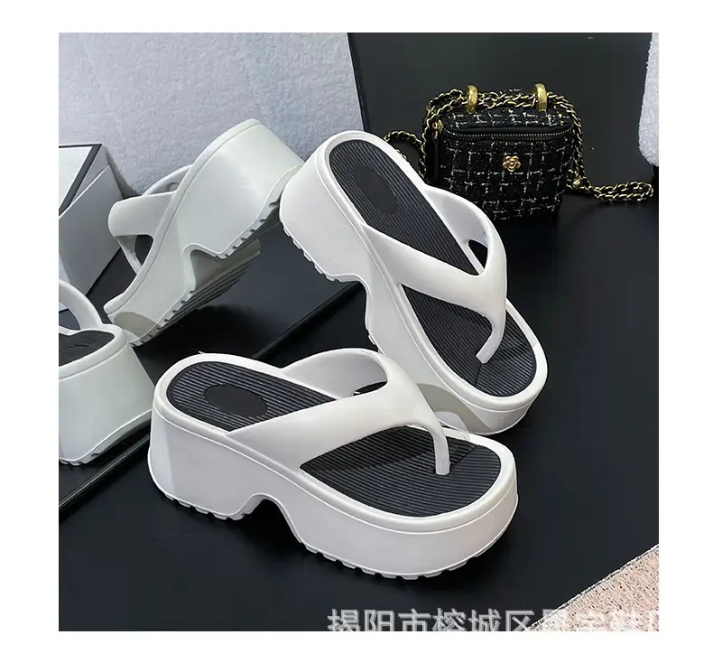 Wedge slippers women's thick-soled wedge slippers women's Korean version of flip-flops 2024 European and American manufacturers — feature 25