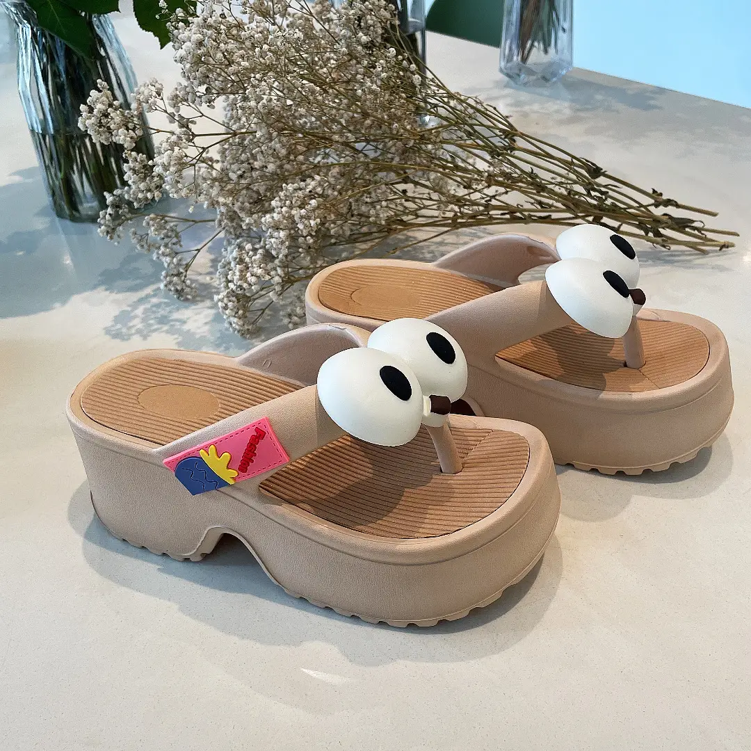 Wedge slippers women's thick-soled wedge slippers women's Korean version of flip-flops 2024 European and American manufacturers — feature 37