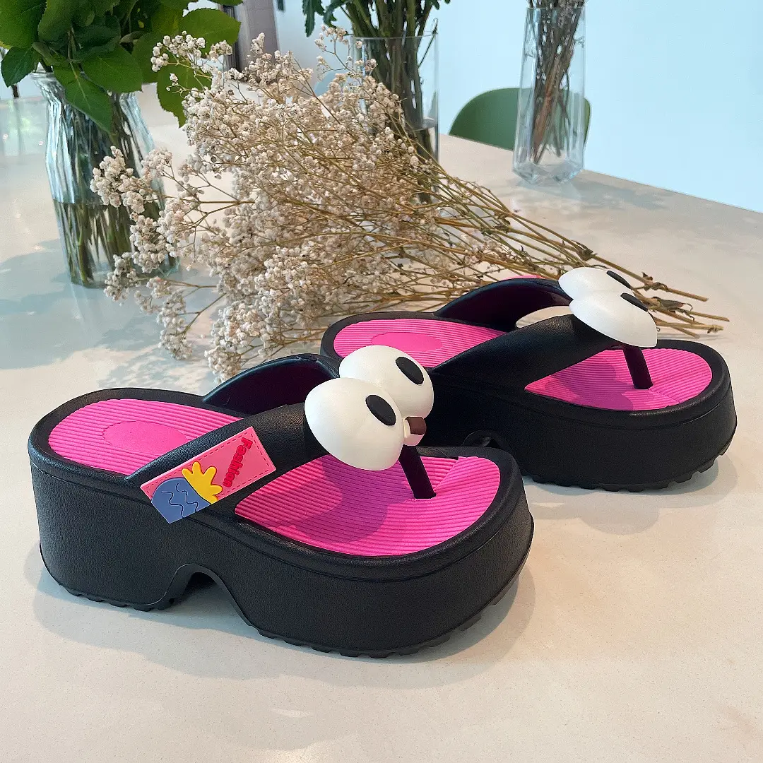 Wedge slippers women's thick-soled wedge slippers women's Korean version of flip-flops 2024 European and American manufacturers - Image 7