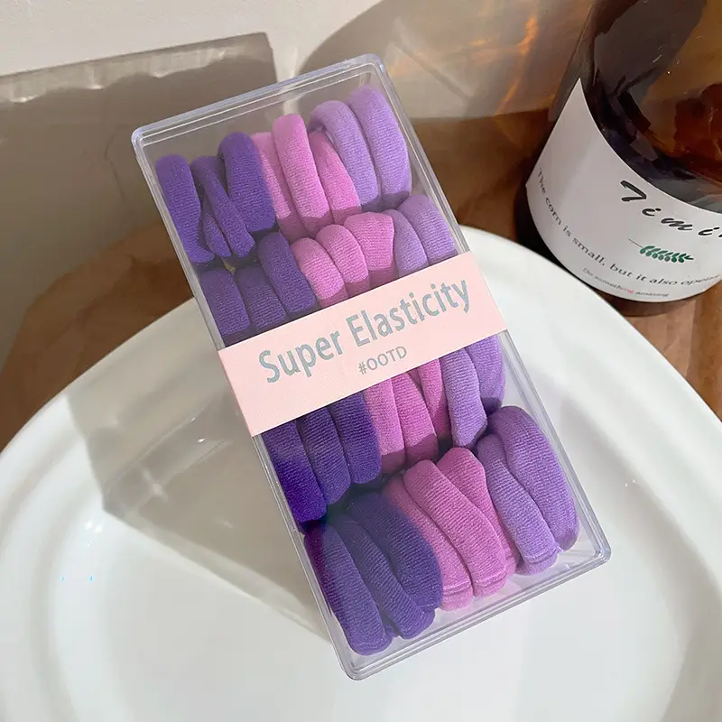 Colorful Rainbow Hair Rings for Girls with Leather Case