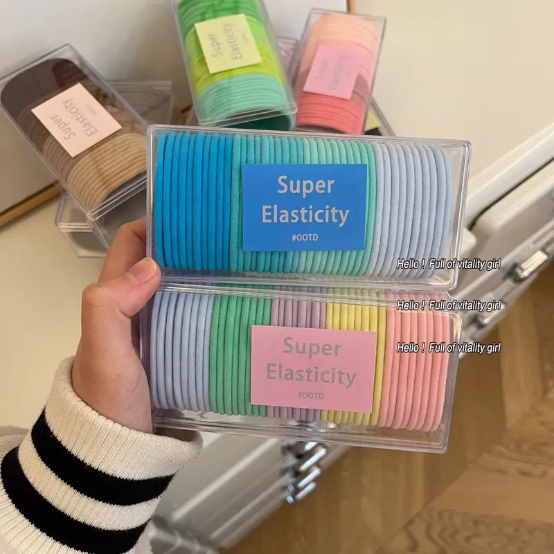 Super Elasticity Hair Bands Candy Colors Pack - Image 12