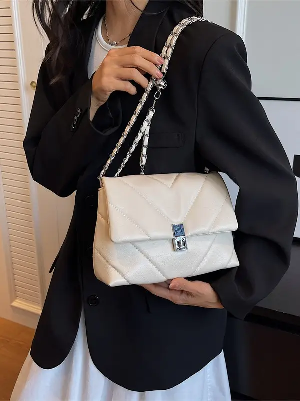 Lingge Chain Bag Women Black 2024 New - Image 6