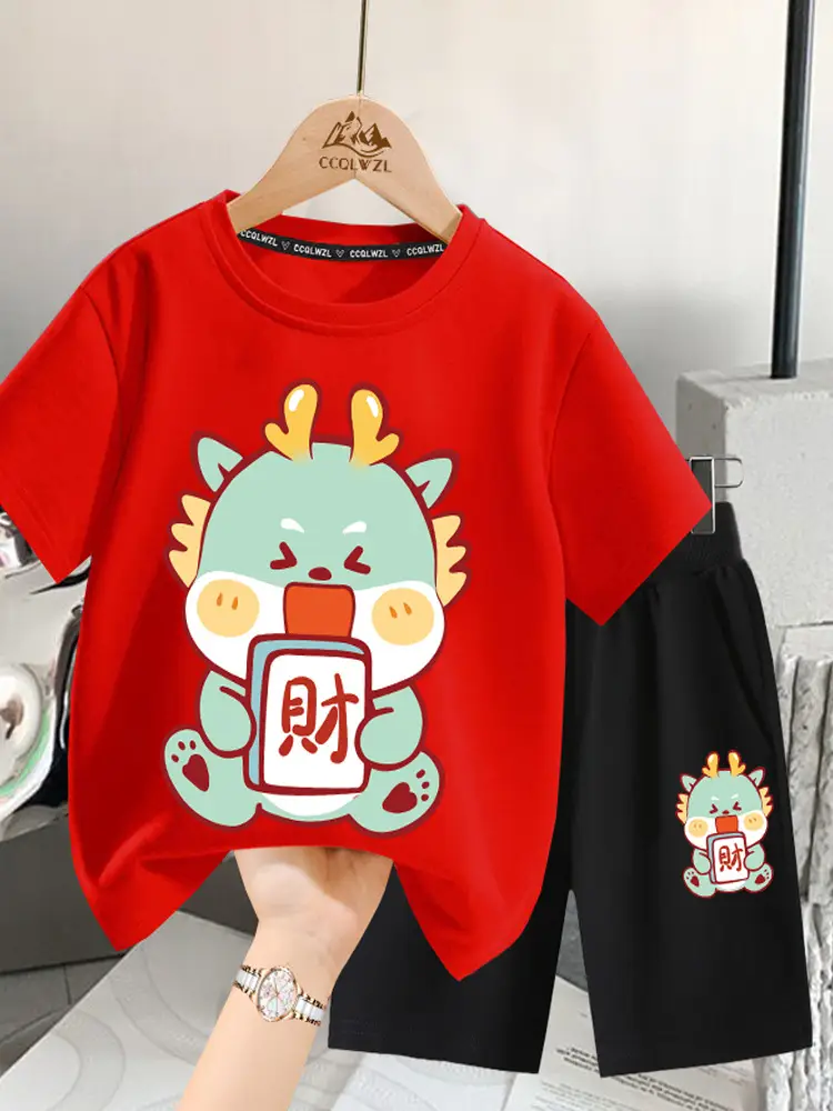 Boys Cotton T-Shirt Blue Dragon Print 2024 - Image 12