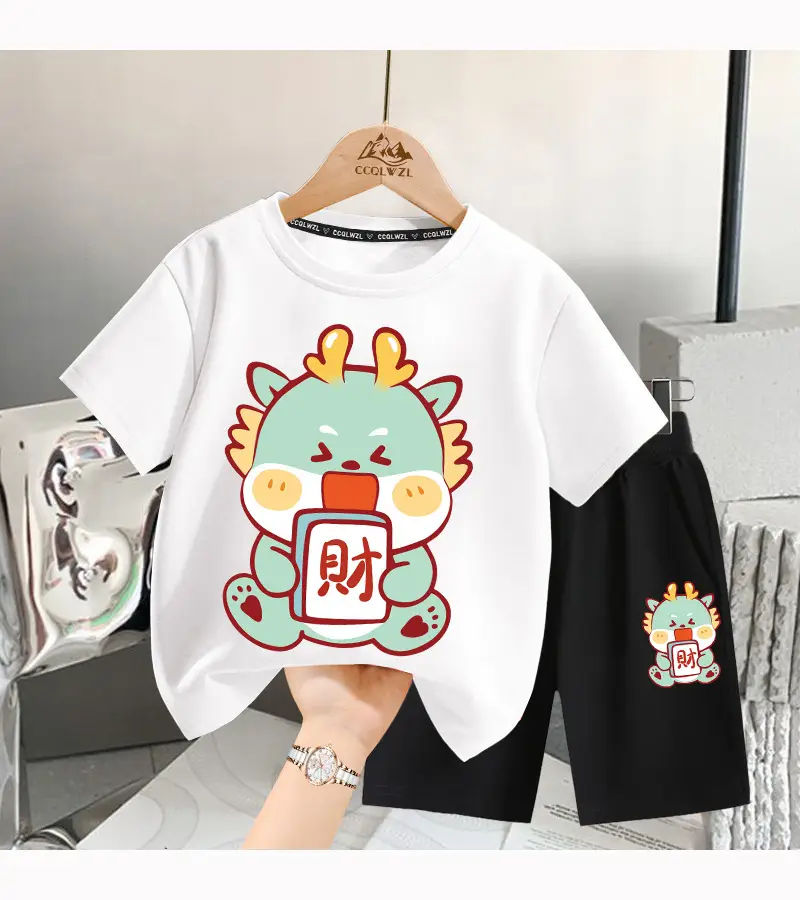 Boys Cotton T-Shirt Blue Dragon Print 2024 — feature 11