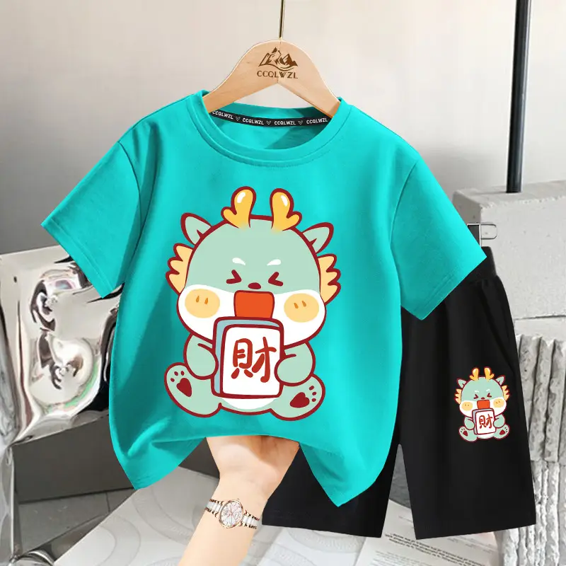 Boys Cotton T-Shirt Blue Dragon Print 2024 - Image 6