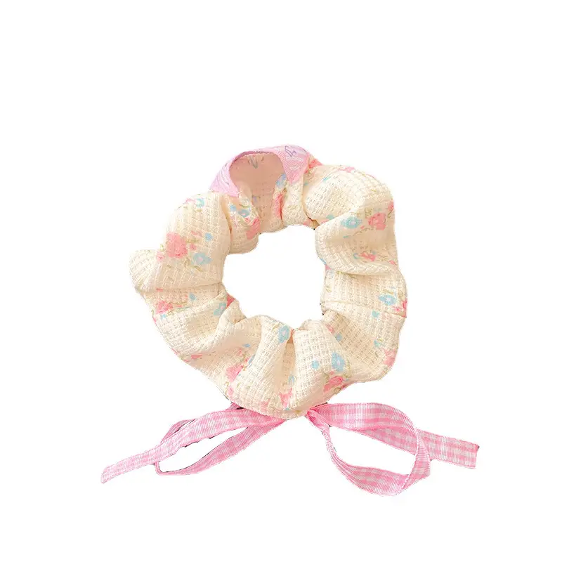 Korean-style Retro Knitted Hair Rings with Lace - Image 12