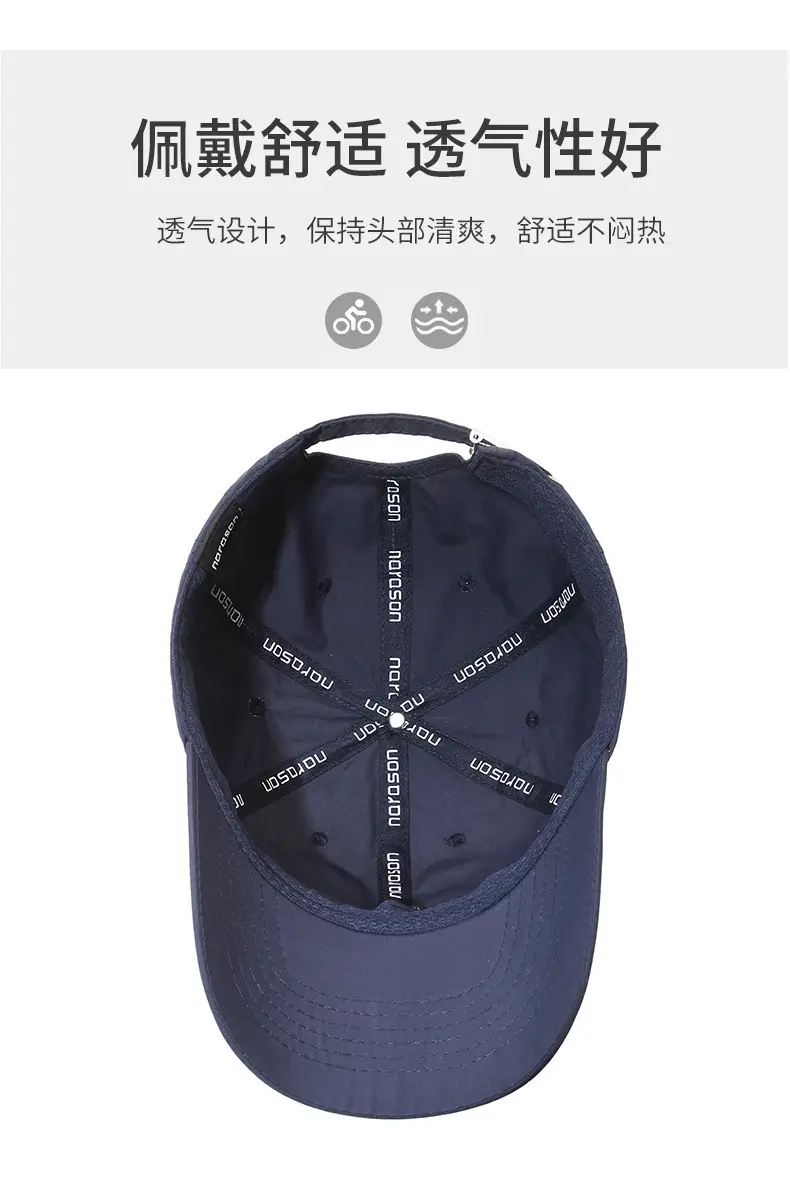 Men's Navy Blue Baseball Cap with Logo — feature 5