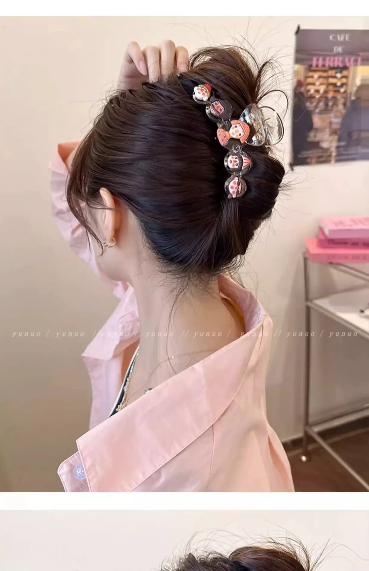 Cute Back-of-Head Hair Clip Women Purple Flower 8cm — feature 13