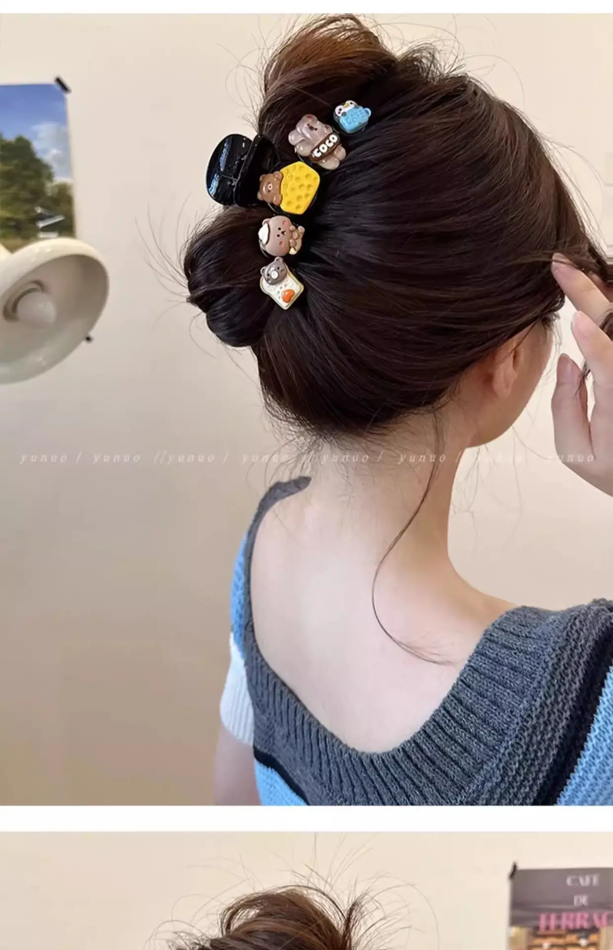 Cute Back-of-Head Hair Clip Women Purple Flower 8cm — feature 4