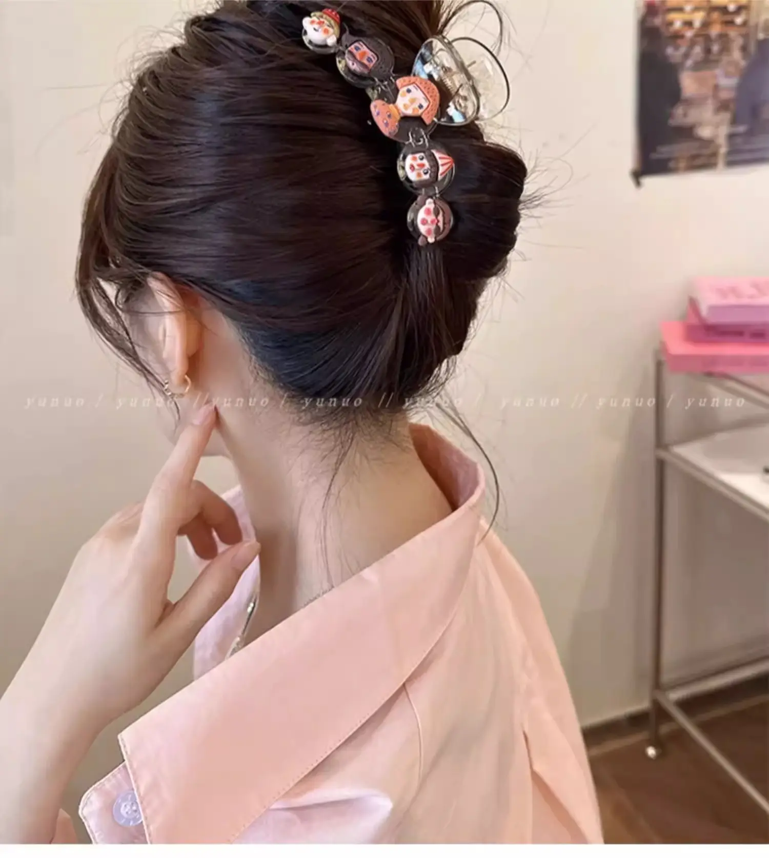 Cute Back-of-Head Hair Clip Women Purple Flower 8cm — feature 5
