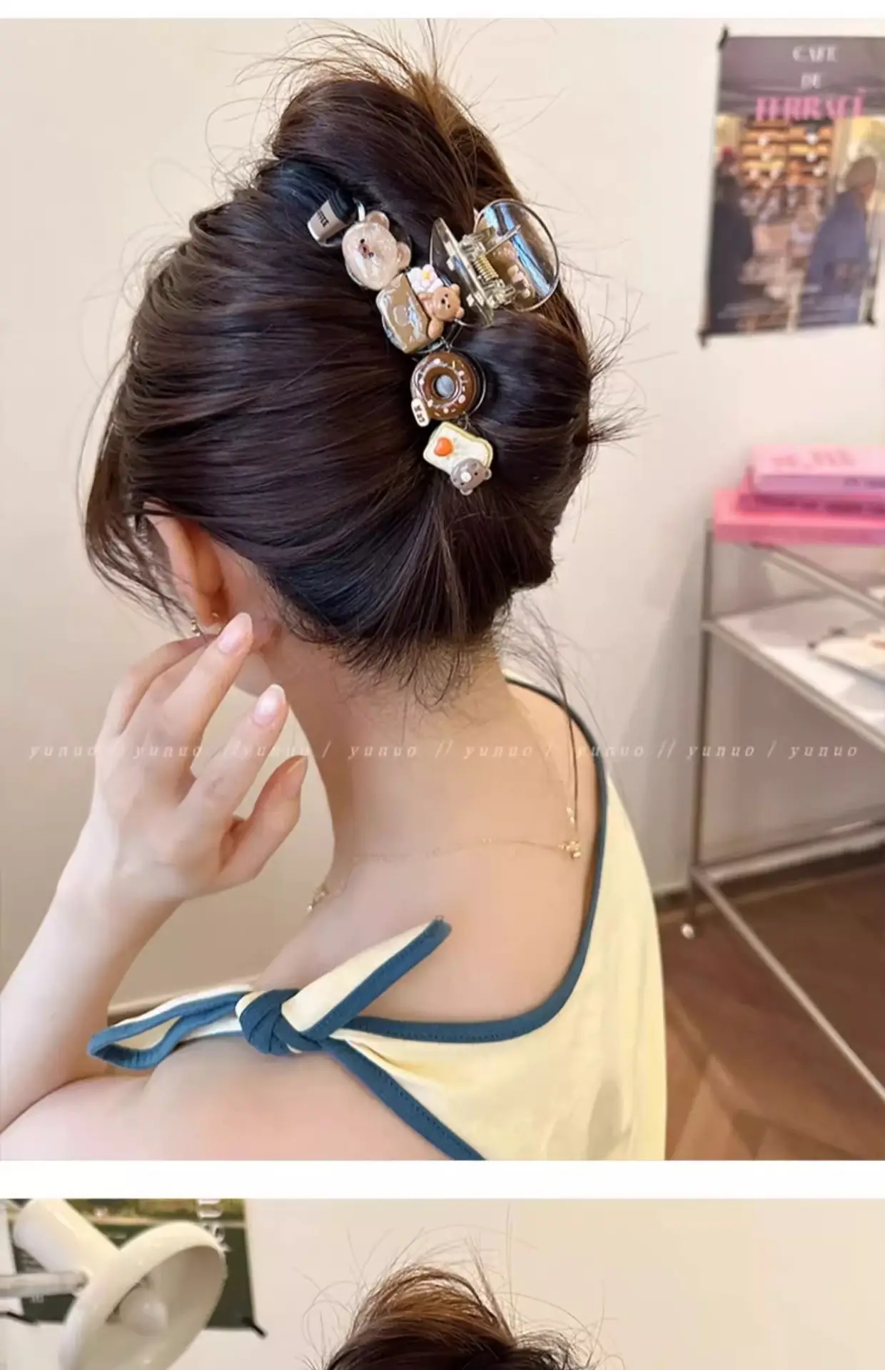 Cute Back-of-Head Hair Clip Women Purple Flower 8cm — feature 8