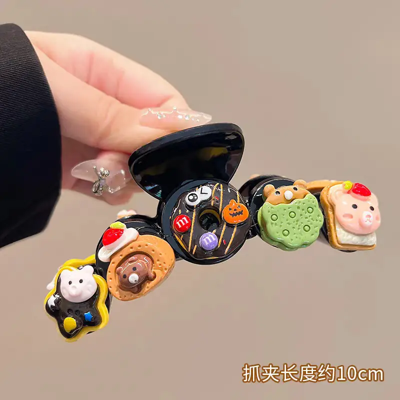 Cute Back-of-Head Hair Clip Women Purple Flower 8cm - Image 10