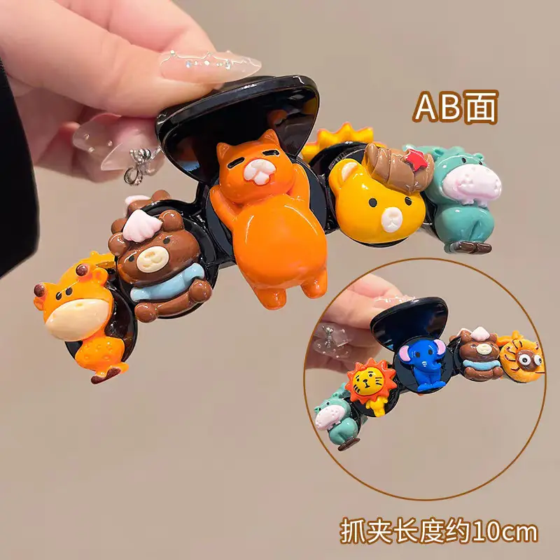 Cute Back-of-Head Hair Clip Women Purple Flower 8cm - Image 11