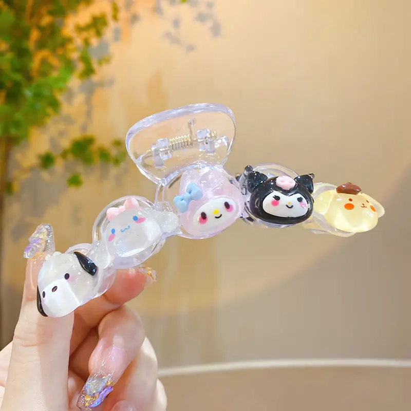 Cute Back-of-Head Hair Clip Women Purple Flower 8cm - Image 30