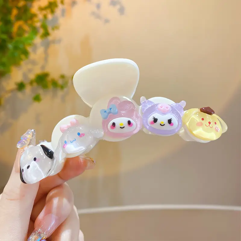 Cute Back-of-Head Hair Clip Women Purple Flower 8cm - Image 31