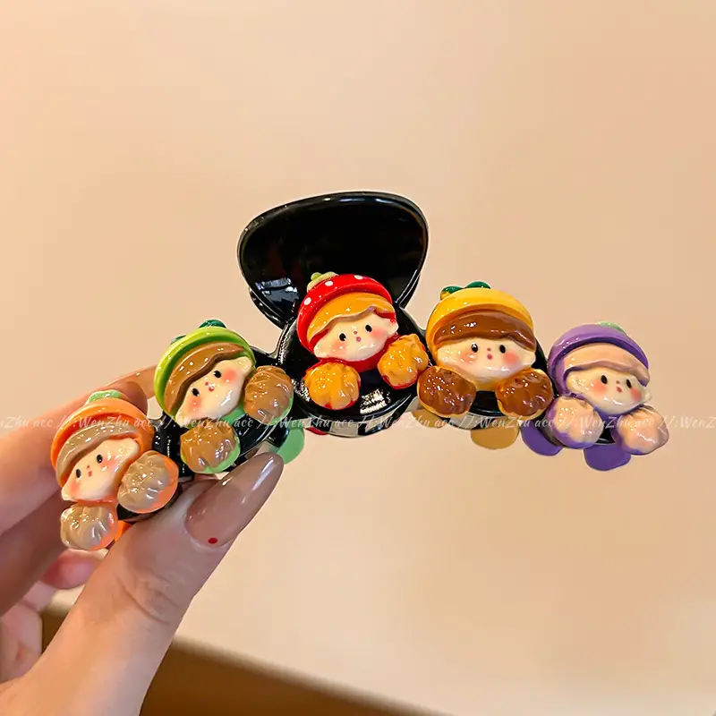 Cute Back-of-Head Hair Clip Women Purple Flower 8cm - Image 33
