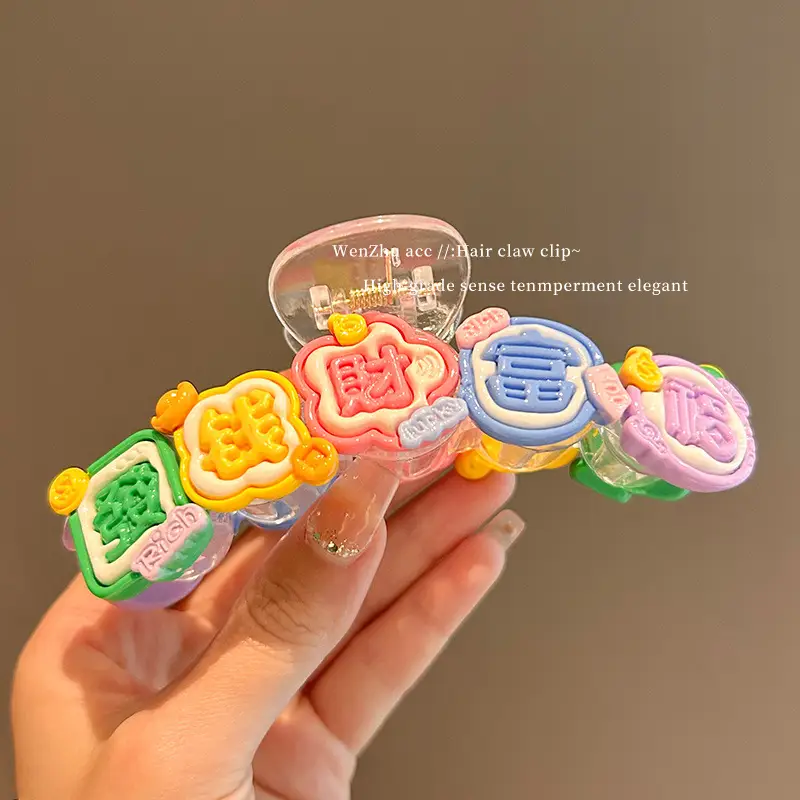 Cute Back-of-Head Hair Clip Women Purple Flower 8cm - Image 34