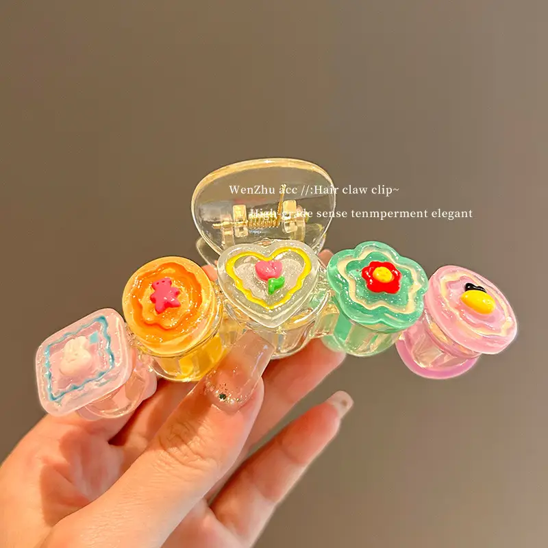Cute Back-of-Head Hair Clip Women Purple Flower 8cm - Image 39