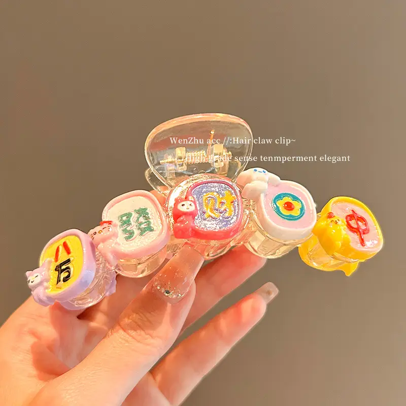 Cute Back-of-Head Hair Clip Women Purple Flower 8cm - Image 40