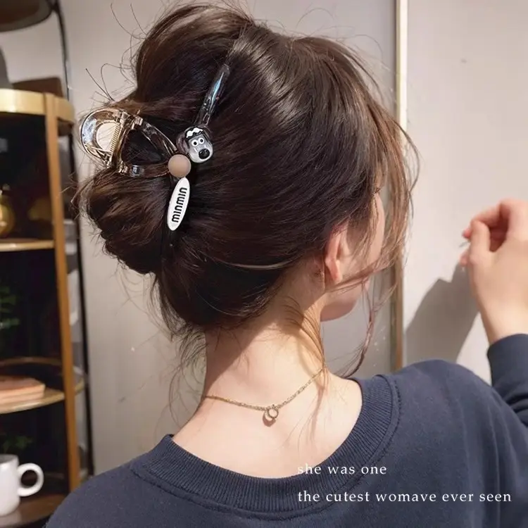 Cute Back-of-Head Hair Clip Women Purple Flower 8cm - Image 42