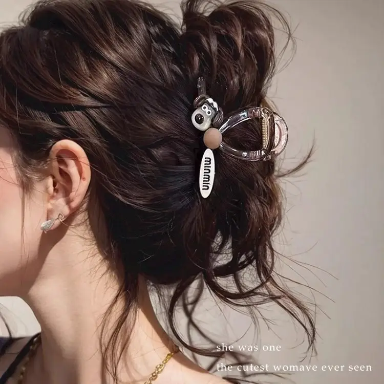 Cute Back-of-Head Hair Clip Women Purple Flower 8cm - Image 43
