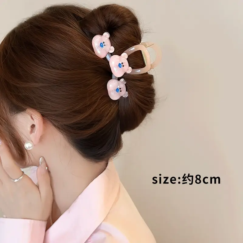 Cute Back-of-Head Hair Clip Women Purple Flower 8cm - Image 64