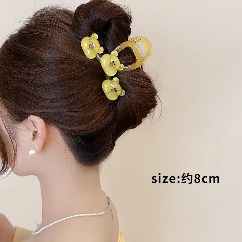 Cute Back-of-Head Hair Clip Women Purple Flower 8cm - Image 65