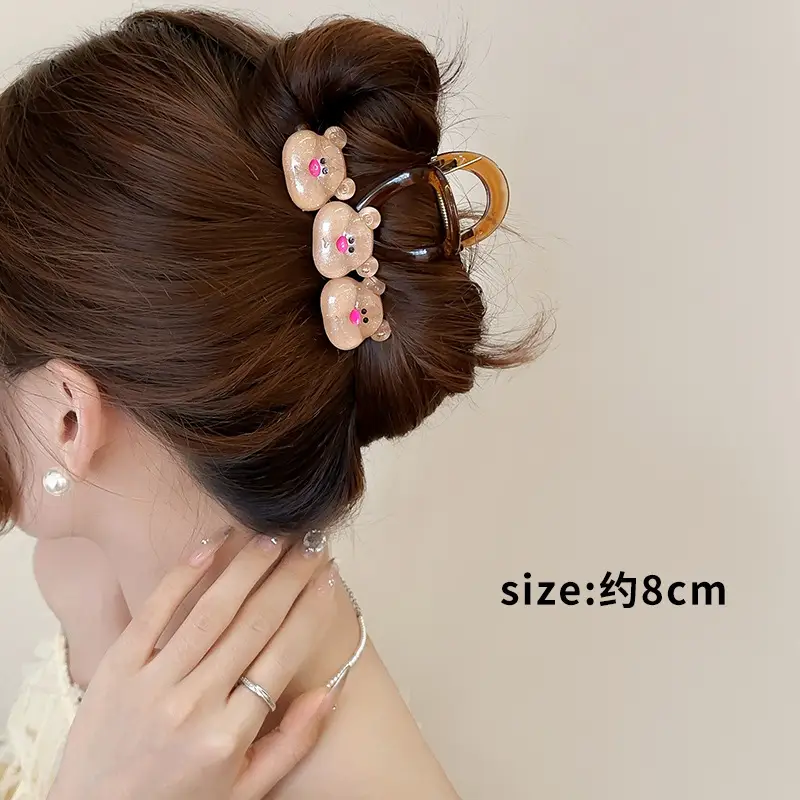Cute Back-of-Head Hair Clip Women Purple Flower 8cm - Image 66