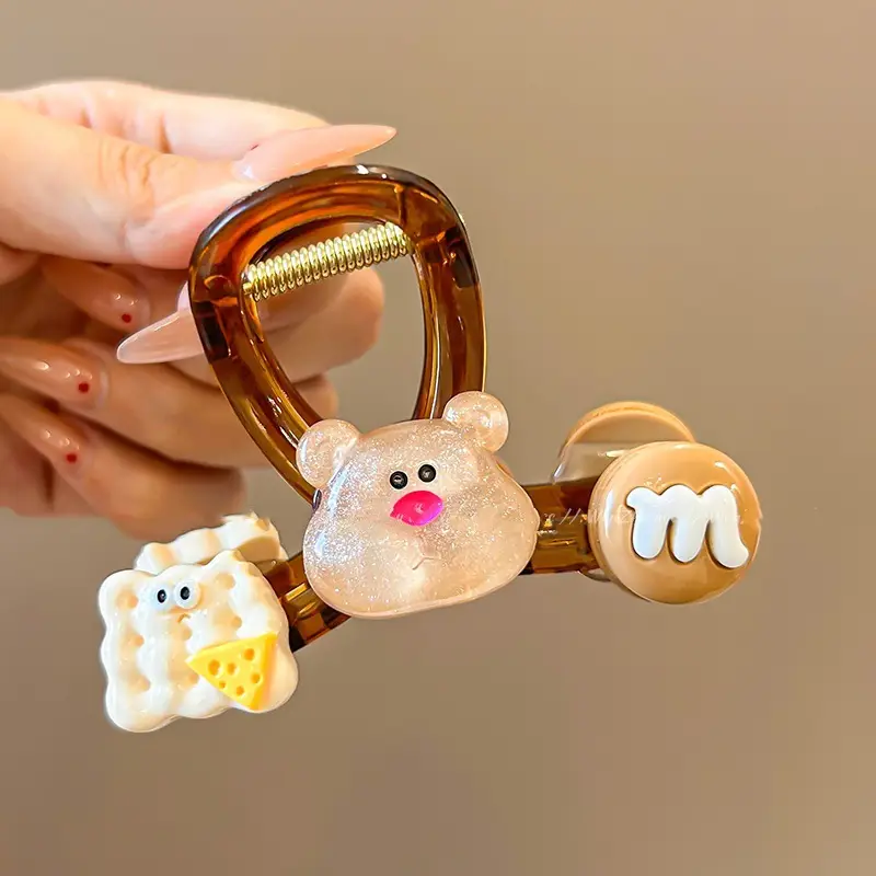 Cute Back-of-Head Hair Clip Women Purple Flower 8cm - Image 67