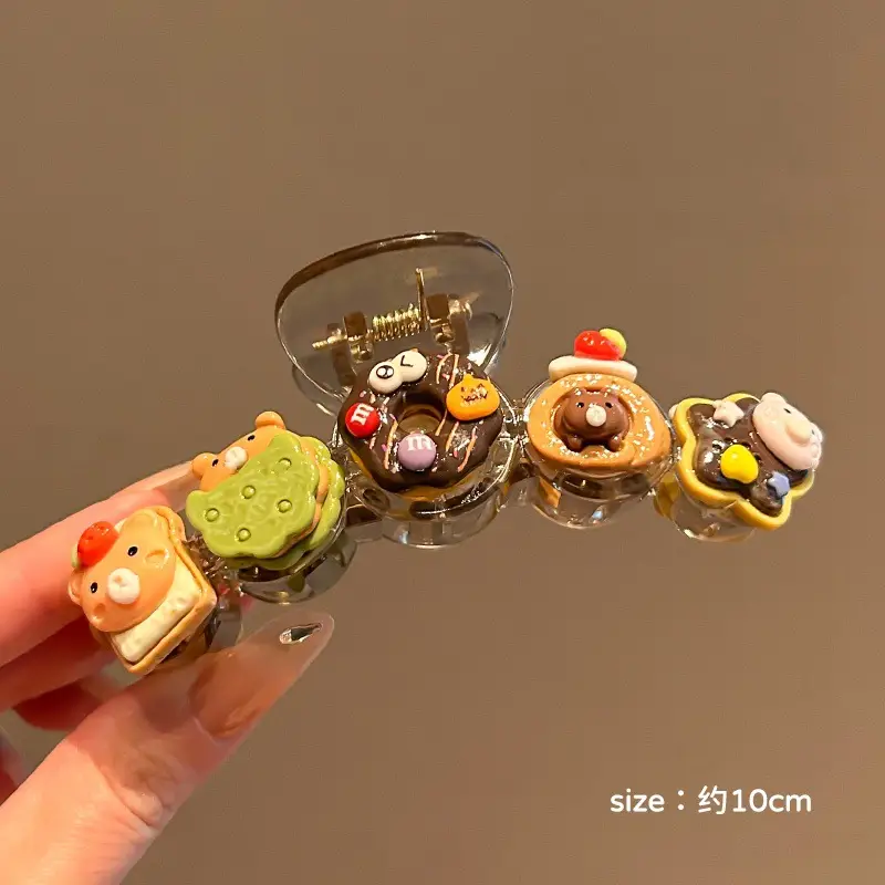 Cute Back-of-Head Hair Clip Women Purple Flower 8cm - Image 9